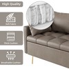 67.3'' Compact 3 Seater Sofa with Storage & Metal Legs, Small Faux Leather Couch for Living Rooms, Apartments, Offices - 2 of 4