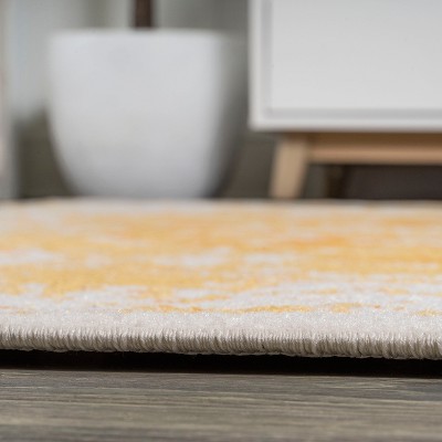 Audrey Ivory and Orange Medallion Bohemian Area Rug