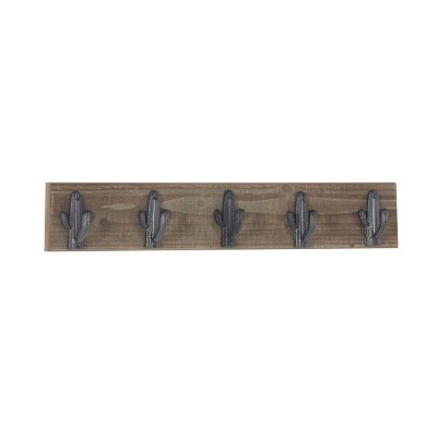 Rustic Wood Wall Hook Brown - Olivia & May