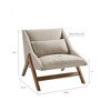 VYNXARIA Accent Chair，Rubber Solid Pecan Wood Finish£¬Recessed Arm Style£¬Brown - 3 of 4