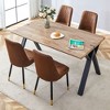 NicBex Dining Table Set Wood-Textured MDF Dining Table with Brown Suede Chairs for Kitchen - 3 of 4