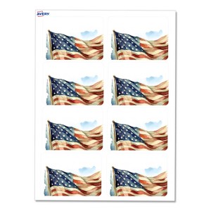 Avery American Flag Watercolor Name Badges, 2-1/3" x 3-3/8", 80ct - 1 of 4
