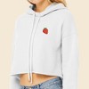 Dalix Strawberry Embroidered Fleece Cropped Hoodie Cold Fall Winter Women - 4 of 4