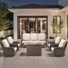 Buenhomino Patio Furniture with Fire Pit, Wicker Outdoor Couch and Swivel Rocking Chairs, Propane Fire Pit Conversation Set - 2 of 4