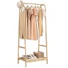 Clothing Rack with Storage Shelf - Bamboo Freestanding Garment Rack for Hanging Clothes, Heavy Duty Clothes Organizer - 2 of 4