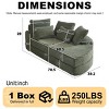 78.5'' Convertible Corduroy Round Sofa Bed, 2-in-1 Oversized Lounge Recliner with Neck & Throw Pillows, Ready to Use-3irtyhousy - 4 of 4