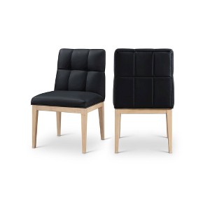 Meridian Furniture,Adrian Vegan Leather Dining Side Chair, Set of 2 - 1 of 4