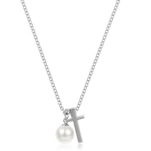 Molenia Cross Necklace Religious Gift for Daughter Teen Girls 925 Sterling Silver Pendant Chain Baptism First Communion Confirmation Gift Christmas - 1 of 4