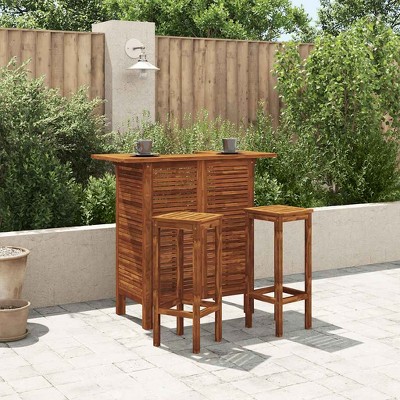 vidaXL Bar Table Warm Brown Solid Acacia Wood 43.3x19.7x41.3 in