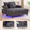 Kumasinova Corduroy Recliner Sofa,Couch with 3 Pillows,LED Light Strip,USB & Type-C Charging,Cup Holders,Modern Sofa Bed for Living Room,Bedroom - 4 of 4