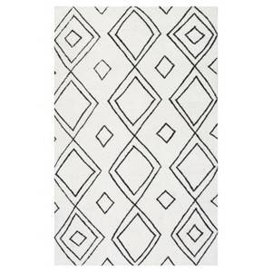 White Solid Tufted Area Rug - (5