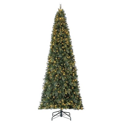 Home Heritage 12' Cascade Quick Set PVC Christmas Tree and Changing LED Lights