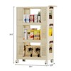 LunaLulinlk 3-Tier Multifunctional Utility Kitchen Storage Cart, Beige - 3 of 4