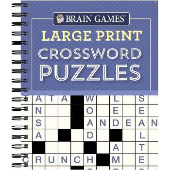 Brain Games - Large Print Crossword Puzzles (Purple) - (Brain Games Large Print) by  Publications International Ltd & Brain Games (Spiral Bound)