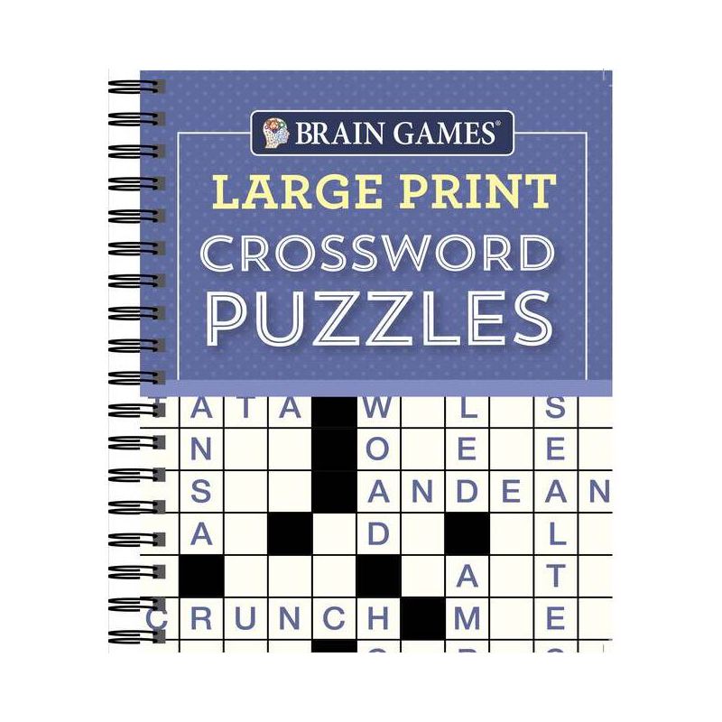 Brain Games - Large Print Crossword Puzzles (Purple) - (Brain Games Large Print) by  Publications International Ltd & Brain Games (Spiral Bound), 1 of 2