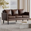 NicBex PU Leather Modular Sectional Sofa Couch Mid-Century Upholstered Sofa with Armrest and Wood Legs for Living Room,Apartment,Dark Brown - 4 of 4