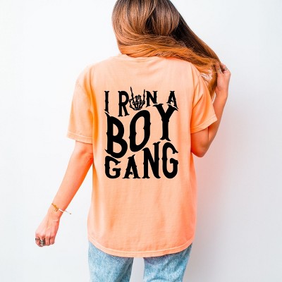 Simply Sage Market I Run A Boy Gang Front And Back Garment Dyed Tee