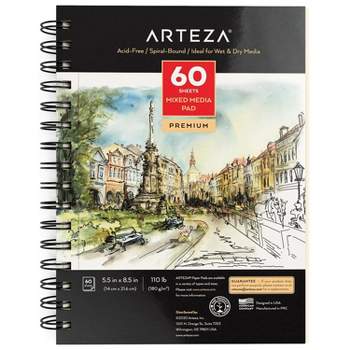 Arteza Watercolor Paper Pad, Beige Hardcover, 5.5x5.5, 88 Pages - 3 Pack