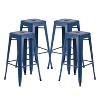 Emma and Oliver Commercial Grade 4 Pack 30" High Backless Distressed Metal Indoor-Outdoor Barstool - image 2 of 4