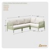 WestinTrends Playa Modern 4-Piece Polypropylene Resin Modular L Shaped Patio Furniture Sectional, Green - 3 of 4