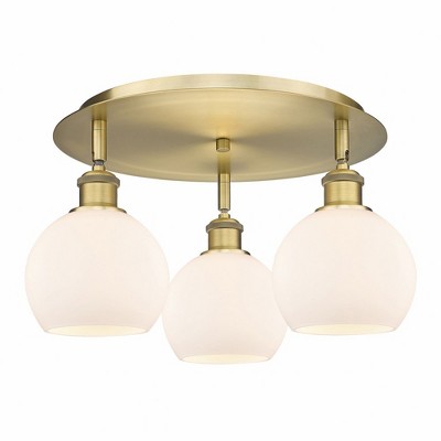 Athens - 3 Light Flush Mount In Industrial Style-8.63 Inches Tall and 17.75 Inches Wide