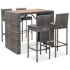 vidaXL 5-Piece Outdoor Patio Bar Set - Durable Poly Rattan and Acacia Wood - Weather-Resistant, Comfortable, Easy-Arrangement and Assembly - Gray - 2 of 4