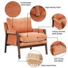 NicBex Velvet Accent Chair,Upholstered Living Room Chairs with Mid-Height Back and Wood Legs,Modern Armchair,Accent Chairs for Living Room,Orange - 4 of 4
