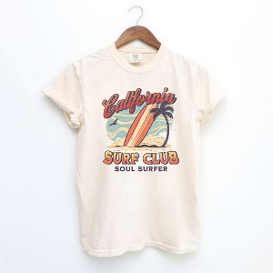 Simply Sage Market Women's California Surf Club Short Sleeve Garment Dyed Tee - 1 of 2