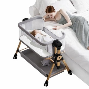 Etokfoks 3 in 1 Baby Bassinet Bedside Sleeper with Lockable Wheels ...