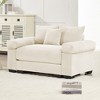 Aukfa Oversized 54.3" Modular Sectional Sofa with 1 Ottoman, Cream Corduroy, Thick Armrests, Ergonomic Cushions, Easy Assembly for Living Room - 3 of 4