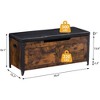 Storage Bench, Retro Wooden Storage Chest with 2 Safety Hinges, Loads 300 lb, Storage Ottoman Bench for Bedroom Living Room, Rustic - 2 of 4