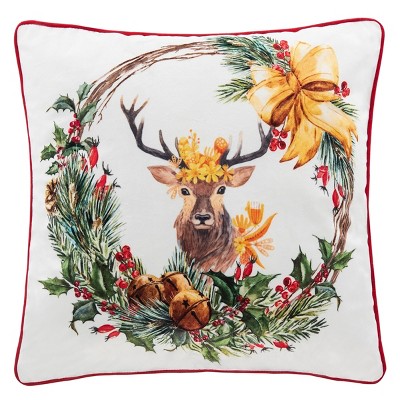 Cranberry Pillow - White/Yellow - 18"X18" - Safavieh