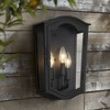 Minka Lavery Industrial Outdoor Wall Light Fixture Sand Coal 3-Light 14" Clear Glass Shade for Post Exterior Deck Porch Yard Patio - 2 of 4
