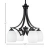 Toltec Lighting Zilo 4 - Light Chandelier in  Matte Black with 5" White Linen  Shade - 2 of 2