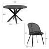 5pcs Black Dining Set for 4, Round Black Grain Dining Table Set with 4 Upholstered Rattan Dining Chair, Dining Room Furniture - The Pop Home - 4 of 4