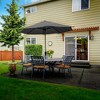 Four Seasons Courtyard 9 Foot Tuscany Market Umbrella Round Outdoor Backyard Patio Shaded Canopy with Crank Lift and Tilt Adjustments, Gray - 4 of 4