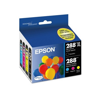 Epson 288 Single, 2pk, 3pk & 4pk Ink Cartridges - Black, Multicolor
