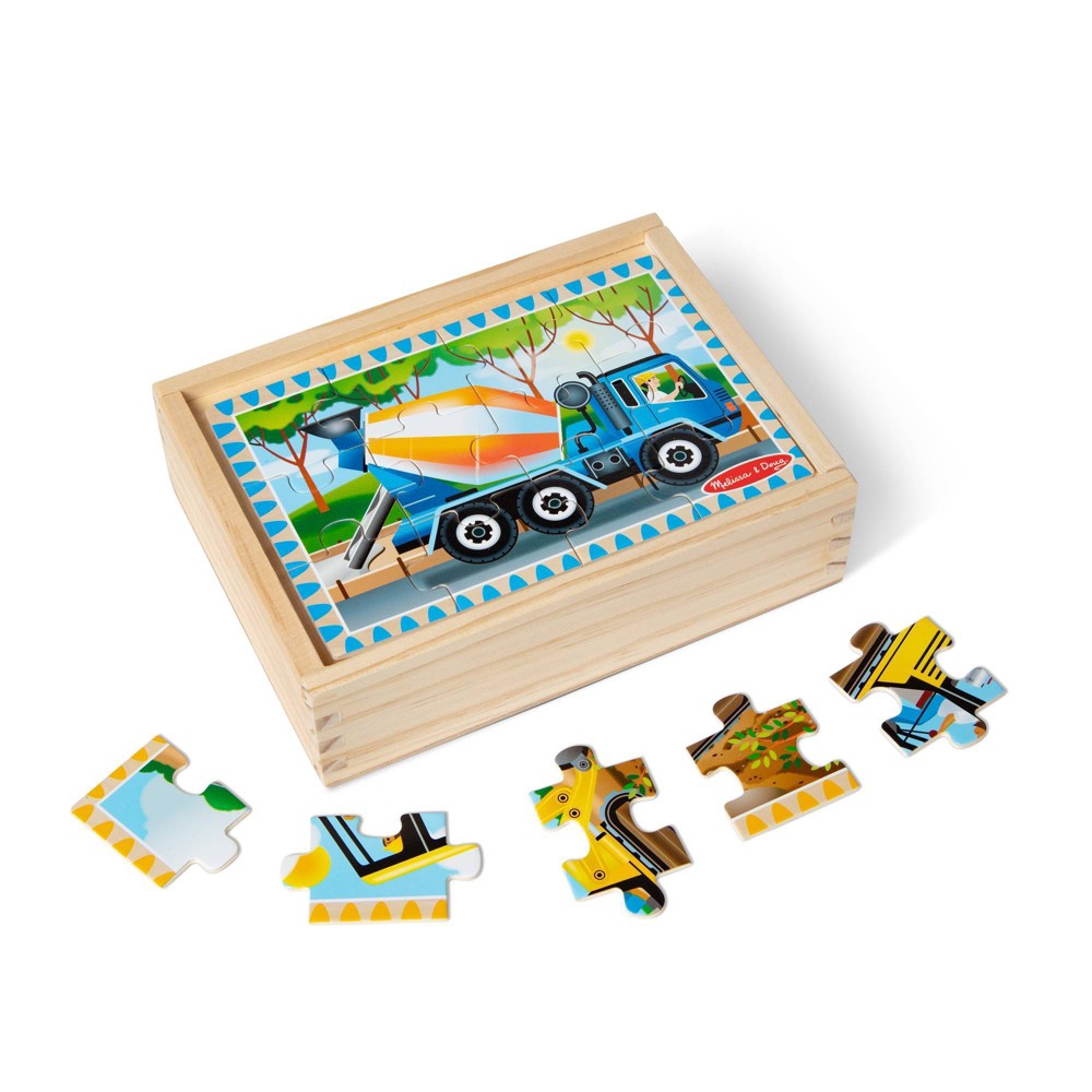 Photos - Jigsaw Puzzle / Mosaic Melissa&Doug Melissa & Doug Construction Vehicles 4-in-1 Wooden Jigsaw Puzzles  (48pc)