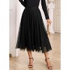 Women's Tulle Layered A-Line Skirt - High Waist Flowy Long Tutu for Date Night & Fall Fashion Black - 3 of 4