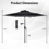 Costway 7.5 ft Solar Powered Patio Umbrella with LED Lights Push Button Tilt Crank Handle Beige/Gray/Navy/Black/Brown/Red - 3 of 4
