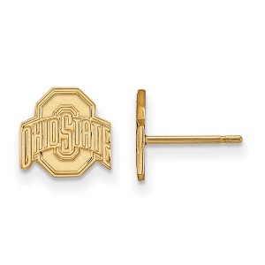 Black Bow Jewelry 14k Yellow Gold Ohio State Buckeyes NCAA Post Earrings - 1 of 3