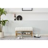 NicBex 32 inch Upholstered Bench,Leather Shoe Bench with Metal Legs and Shelf,Ottoman for Living Room,Entryway - 2 of 4