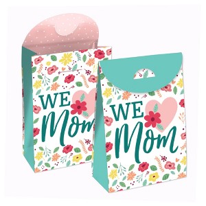 Big Dot of Happiness Colorful Floral Happy Mother's Day - We Love Mom Gift Favor Bags - Party Goodie Boxes - Set of 12 - 1 of 4