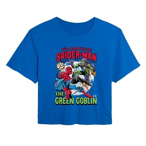 Women's - Marvel - Spider-Man Vs. Green Goblin Cropped Graphic T