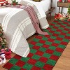 TackView Christmas Geometric Plaid Rug, Non-Slip Hallway Rugs, Washable Low Pile Carpet, Indoor Floor Mats for Laundry - 3 of 4