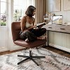 Merrick Lane Mid-Back Height-Adjustable Stationary Armless Swivel Office Chair - Padded Upholstered Wide Back and Seat, Strong Frame - 2 of 4