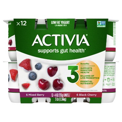 Activia Probiotic Black Cherry &#38; Mixed Berry Yogurt Variety Pack - 12ct/4oz Cups_6