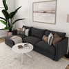 Plank+Beam Cross Leg Modern Coffee Table, 30" Solid Wood Tables for Living Room, Round Center Table - 4 of 4