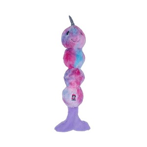 American Pet Supplies Tie Dye Narwal Skinny Squeaker Dog Chew Toy – Magical Creature Plush Dog Toy with Durable Texture - 1 of 4