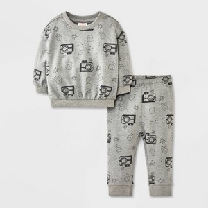 Baby Boys' 2pc Fleece Sweatshirt & Jogger Pants Set - Cat & Jack™ - 1 of 4